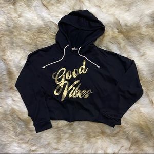Black Cropped Hoodie